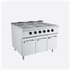 Cucina elettrica 6 piastre su vano, profondità 90 cm, potenza 18 kW