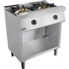 Cucina a gas 2 fuochi in linea su vano potenza 19 kW | 80 x 57,5 x 90 H cm