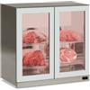 Pensile refrigerato per carne in acciaio inox con 2 ante in vetro -2°/+10° C | 90 x 56,5 x 85,2 H cm