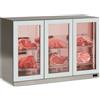 Pensile refrigerato per carne in acciaio inox con 3 ante in vetro -2°/+10° C | 135 x 56,5 x 85 H cm