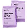 Pixie Cup Pixie salviette intime da viaggio - sicure per coppette e dischi mestruali - biodegradabili, flushable e pH bilanciato (2 x 20 pezzi)