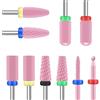 Depvko 10 punte per trapano per unghie in ceramica, 3/32'' per manicure e pedicure | Professionale Set per unghie in gel acrilico, punta fresa cuticole Sicurezza, non si surriscalda, è efficiente e durevole