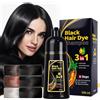 JHzood Shampoo 3 in 1 Black Instant Hair Color Shampoo, Long Lasting, Fast Hair Dye for Man & Women, Instant Black Hair Dye Shampoo per capelli grigi, 500 ml Easy Hair Dye (nero)