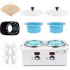 iklestar Doppio scaldacera digitale, iklestar scalda cera per ceretta professionale kit completo, scaldacera elettrico con bastoncini e ciotole in silicone per uso domestico, salone di bellezza ed estetista