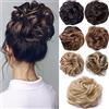 Rich Choices Chignon Facile per Capelli Chignon Finto Capelli Veri per Donna Capelli Sintetici Extension Coda Capelli Naturali, Auburn chiaro a Blonde