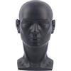 MINRS Manichino maschile con testa di manichino in PVC, testa decorativa per la realizzazione di parrucche, occhiali, display per cappelli, nero