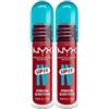 NYX Professional Makeup Lip I.V. Gloss Stain Idratante 2in1 Lipgloss e Tinta Labbra Applicatore a Goccia Formula Vegana con Vitamina B12 e Magnesio Tonalità 22 Cherry Drenched - 2 Lipgloss da 5ml