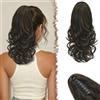 FESHFEN Coda Cavallo Capelli con Pinza, 35 cm Marrone con Riflessi Ondulati Ricci Sintetici Posticci Claw Clip in Ponytail Extension Capelli per Donna