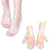 VASANA 200 pezzi di cera di paraffina fodere da bagno mani e piedi usa e getta in plastica riscaldata guanti fodere per trattamenti da bagno borse con adesivo per pedicure piedi trattamento cera spa borse