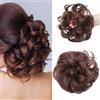 Rich Choices Chignon Finto per Capelli Chignon Facile per Capelli Finti Coda Finta Capelli Veri Hair Extension Capelli Sintetici Ricci, Marrone scuro mix Ramato chiaro