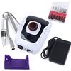 RUETERY Fresa professionale per unghie elettrica 35000 giri/min, lima elettrica per unghie con pedale per manicure e pedicure, set di punte