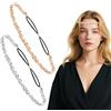 LLMSIX 2 fasce elastiche con strass scintillanti, regolabili, argento e oro, con strass anni '70, con cristalli scintillanti, per donne e ragazze, accessori per capelli (oro, argento)