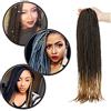 Silk-co 60cm Extension Treccine Africane di Capelli Intrecciati Lunghi Braiding Hair Extension Capelli Colorati a Trecce Braids-Nero Scuro a Marrone Chiaro