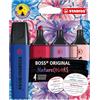 STABILO - Evidenziatore - BOSS ORIGINAL NatureCOLORS Wildflower | Confezione da 4 - Blush, Borgogna, Grigio Viola e Oltremare