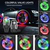 NONE 2/4PCS Auto Shining Bike Moto Wheel Tire Tire Light LED Valve Styling Cap lampada Hub con copertura per accessori per luce d'aria