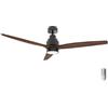 Cecotec Ventilatore da Soffitto Cecotec con Luce EnergySilence Aero 5300 Design Nero&Legno. 30W, Diametro 52" con 3 Pale, Motore DC, Luce LED