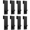 LMSAWK Set da 8 Ganci Doccia in Plastica, Ganci per Parete Doccia in Vetro senza Forare, Porta Asciugamani per Asciugamani, Spugne Doccia e Accessori Bagno, per Vetro fino a 16 mm, Nero