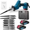 Dibaful Sega Universale a Batteria da 0-4000 Giri/Min 21V Senza Fili con Luce a LED e Batterie da 2 x 2000mAh Caricatore Rapido 8 Lame per Legno Metallo PVC per Cantieri Giardino