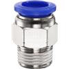 QUARKZMAN Connettore Rapido Dritto Maschio a Filettatura 12mm Tube OD x 3/8 NPT Filettatura Maschio Raccordo Rapido Raccordi Aria Compressa per lista Aria Industriale PC12-N03, Blu