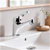 FORTUNATO Rubinetto Miscelatore Lavabo Monocomando Ottone Cromato Con Piletta Cartuccia da 40 mm