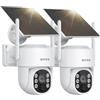 ANNKE 2 Confezioni 4MP Telecamera Wi-Fi Esterno con Pannello Solare IP65 | 9000 mAh e pannello solare da 3W | dual band (2,4/5GHz) | Condivisione app con la famiglia | Sirena vocale personalizzabile