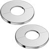 QPINGH 2 pezzi 61 mm flangia divisa a parete, in acciaio inox, copertura rotonda per tubo dell'acqua, argento