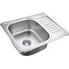 QUADRON Lavello moderno a una vasca in acciaio inox | Dimensioni 45 cm Colore: Satinato | Lavello a una vasca in acciaio inox KEVIN | Scarico incluso | Adatto a mobili da 45 cm | Incasso (SATIN)