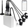 OWON 80A Monitor Energetico WiFi, Pinza Amperometrica a 3 Fasi, Monitoraggio in Tempo Reale di Potenza, Tensione, Corrente, Fattore di Potenza, Integrazione con App Smart Life, Elettrodomestici