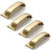 SYZOW Pomelli in ottone spazzolato per armadietti, 76 mm, confezione da 4 tiri per cassetti da cucina, armadietti, maniglie per comò (oro 3)