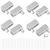 UFURMATE 4 paia/8 cerniere girevoli per porte in vetro senza cornice, regolabili, con perno, adatte a vetri oscillanti da 5 a 8 mm (argento)
