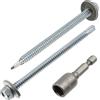 AERZETIX Kit di 30 viti autoperforanti Ø6.3x100 mm con rondella EPDM / 1 inserto SW10