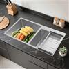 JDBDU Lavello da cucina in acciaio inox, 80 cm, doppio lavello con scolapiatti e isolamento acustico, per cucina, garage, lavanderia, set di lavello in acciaio inox 304, con scolapiatti