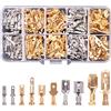 Kinstecks 210PCS 2,8 mm 4,8 mm 6,3 mm Connettore a forcella maschio e femmina Kit di assortimento di morsettiera a crimpare per giunzioni rapide maschio e femmina