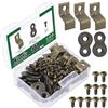 Keadic 101 elementi di fissaggio resistenti da tavolo con viti, staffa connettore da tavolo figura 8 e clip da scrivania a Z, per mobili in legno (bronzo)
