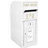 Monster Shop MonsterShop - Cassetta Postale per le Lettere in Stile Britannico Inglese in Ghisa da Esterno Bocchetta Lettere Standard UK - Bianco
