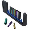 AB Tools 12pc colorato 1/4 Dr profonde Sockets 6 Point Hex Metric 4-13mm con la guida