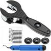 QWORK® Set di tagliatubi a cricchetto 8-29mm (5/16-1 1/8) - Tagliatubi professionale con sbavatore e 3 lame di ricambio per acciaio inox, rame e alluminio