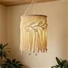 Keltorio Paralume in macramè, stile bohémien, da appendere, tessuto a mano, per soggiorno, camera da letto, cameretta dei bambini, 35 x 30 cm