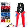 DOCAS 0.25-10mm² Pinza Crimpatrice Kit, AWG23-7 Crimpatrice Puntalini, Crimpatrice Capicorda Cricchetto Automatico Autoregolante con 1200 Capicorda Elettrici a Crimpare