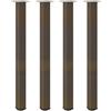 vidaXL Gambe per tavolo da bar 4 pz in acciaio naturale 110-112 cm