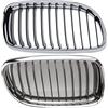 Bapmic Griglia anteriore cromata per radiatore, griglia per radiatore, griglia a reni, L + R 51137201967 + 51137201968, ricambio per BMW Serie 3 E90 E91