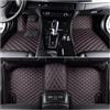 LaaHY 4 Pezzi Tappetino Auto per Maserati Grecale Modena/Grecale Trofeo, Pelle Impermeabile Antiscivolo Moquette Tappetino Auto Abitacolo Accessori,C Black Red