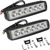 Willpower 2Pcs Faro led 12v, 6 pollici 18w faretti led, Impermeabile fari led per Moto Trattore Camion Off Road Auto SUV ATV 4x4