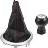 TUCKBOLD Pomello del Cambio Manuale a 5 Velocità con Copertura per Suzuki Swift | Pomello Leva Cambio Marce Rosso e Argento in Plastica Finta Pelle 1 Pezzo