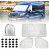 ZWPARTS Parasole per Parabrezza per Camper Compatibile con Ford Transit Van MK7 - Set di 3 Pieghevoli, Protezione Termica Interna con Custodia, 100% Occultazione