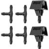 Partuto Kit Ugelli Lavavetro Per Nissan Qashqai 08-18 4 Pz | Colore Nero, Materiale Plastica, OE 28932JD000, 4 Connettori A T, Ugelli Spruzzatori Parabrezza, Installazione Semplice.