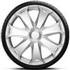 Generico Set 4 Copricerchi Auto Universali 13 14 15 16 Pollici - Design Sportivo con Fissaggio a Scatto - Compatibili con Cerchi in Acciaio o Ferro - Montaggio Facile Senza Attrezzi (Mega, 16)