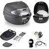 MOTO SPORT MONDO BAULETTO E300NT2B VALIGIA GIV I 30LT NERO PER MOTO SCOOTER COMPATIBILE CON VESPA GTS 300 BAULE COMPRESO DI PIASTRA E KIT UNIVERSALE PER PORTAPACCHI POSTERIORE 41X40X30CM