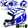 CMADJT Casco da motocross con occhiali maschera e guanti caschi integrali da moto fuoristrada per esterni cross country mountain bike per uomini donne adolescenti adulti, omologato DOT,Color H-M