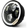 UtaUla 5.75 pollici LED moto faro - con DRL Hi/Lo anabbagliante, adatto per fari rotondi da 5.75 pollici, compatibile con molti modelli di moto comuni
